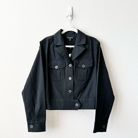 NWT Universal Standard Chelsea Stretch Cotton Twill Jacket Black Size Small (XL) - Picture 3 of 9